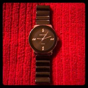 Anne Klein black tone and silver watch, women’s